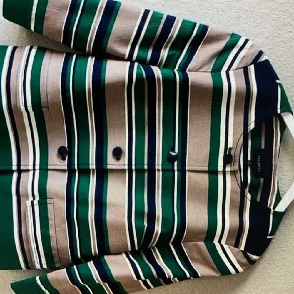 Talbots green blue striped jackets size 8